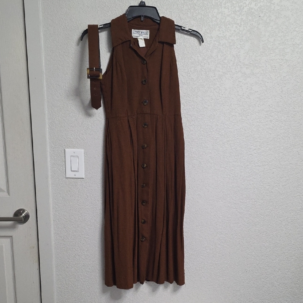 Jessica Howard Brown Halter Sundress